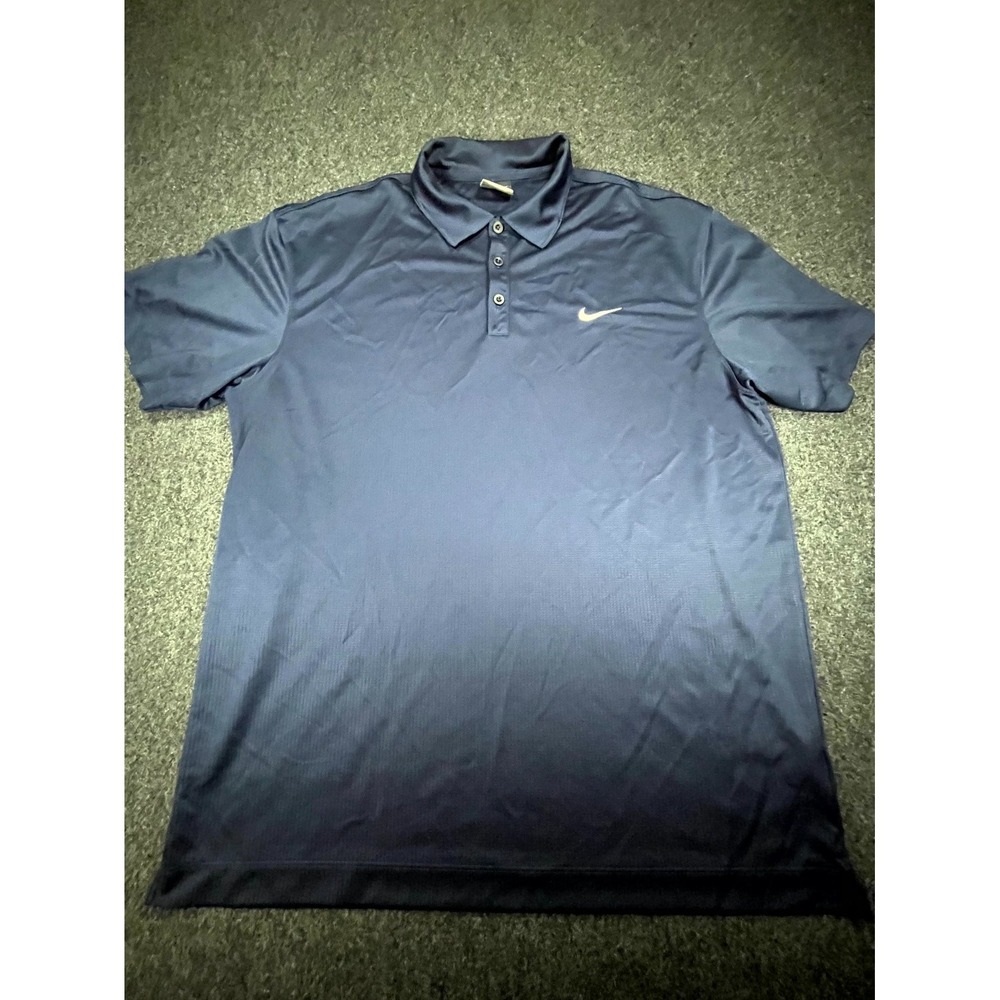 Nike Golf Polo Shirt Men's XL Navy Blue Dri-Fit Embroidered Logo Short Sleeve